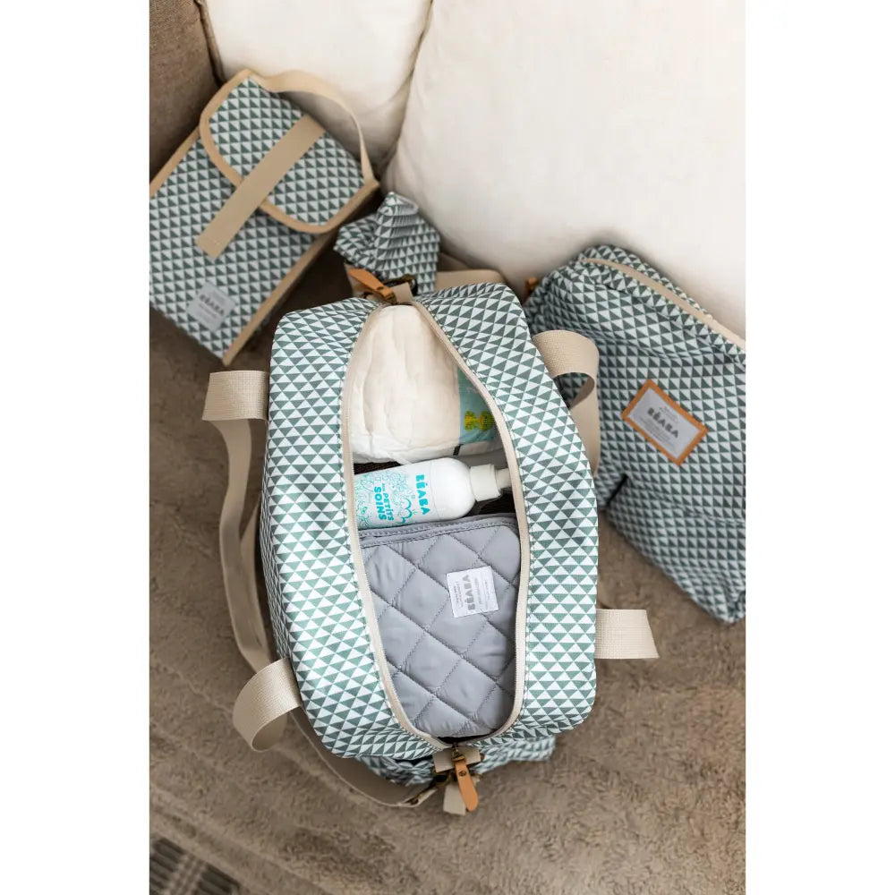 Beaba Geneva Baby Diaper Bag – Multifunctional Travel baby Bag with Large Capacity, Multi-Pocket Organizer with Changing Pad, Insulated Bottle Pouch, Pacifier Pouch & Stroller Clips, Ideal for Moms & Dads On the Go