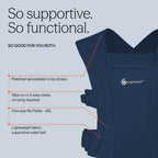Ergobaby Embrace Newborn Baby Carrier, Soft, Cosy & Lightweight Newborn Ready Carrier, Ergonomic “M” Position, Padded Head & Neck Support, Adjustable Waistbelt & Cross Straps, 2 Carry Positions, Easy to Use, 3-11 Kgs, 0-12 Months, Midnight Blue