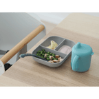 Beaba Silicone 3 Piece Learning Set – Suction Divided Plate, Silicone Learning Cup & 2nd Stage Spoon, Non-Slip, Unbreakable, Easy to Clean, BPA-Free Baby Feeding Set for Mess-Free Mealtime Essentials, 4M+