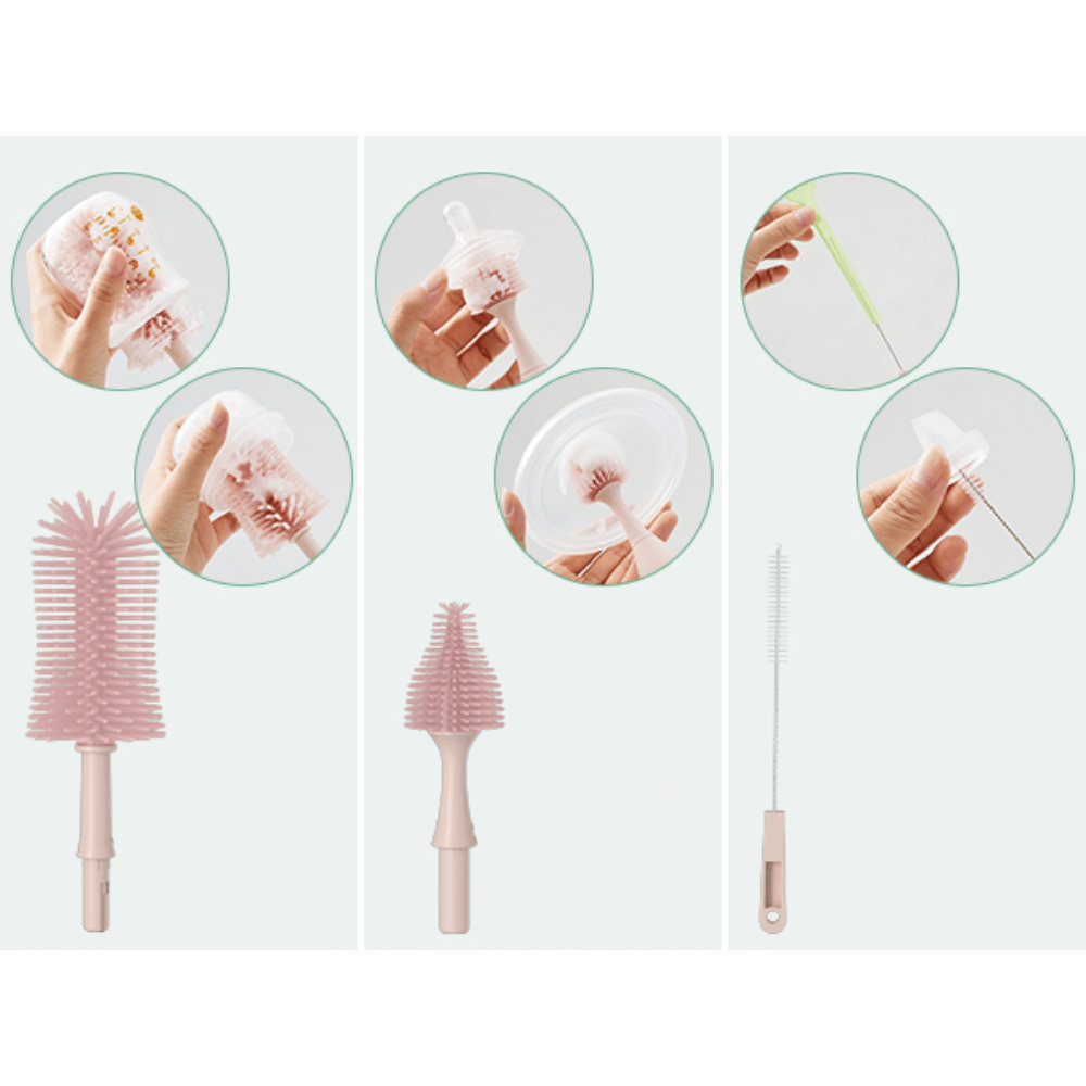 Momcozy Weaning Accessories Push-Press Design Bottle Brush Kit-Press Bubble Style Green