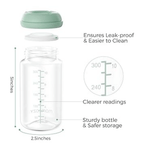 Momcozy Natural Breastfeeding Baby Bottles 11oz Wide-Neck Breast Milk Containers - Set of 4 (Green)