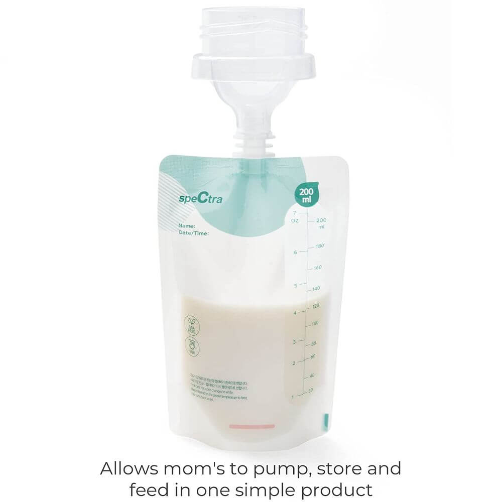 Spectra Easy Milk Storage Bags with Connector, 200 ml - 10 pcs