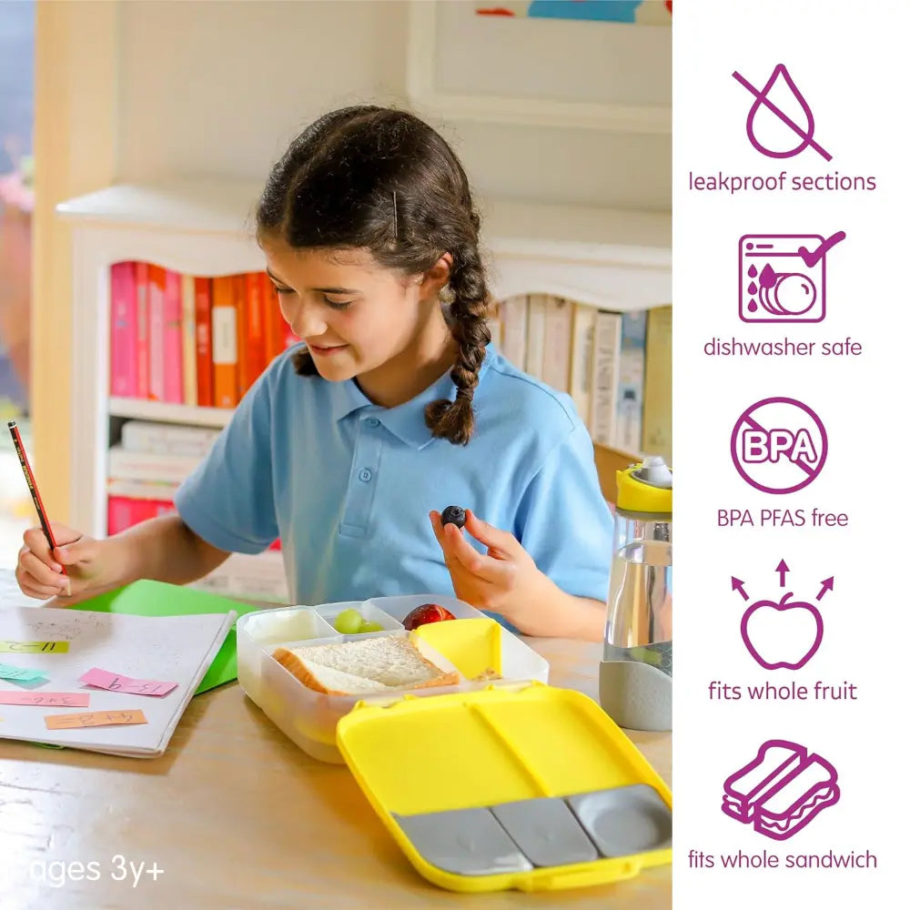 B.Box Leakproof Bento Style Big Lunchbox for Kids with 5 sections - ideal for School Lunch