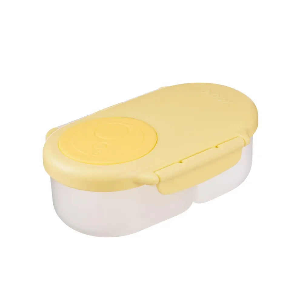 B.Box Leak Proof 2 sections Snackbox for Toddlers - Easy to Carry & BPA free - Lemon Twist Yellow