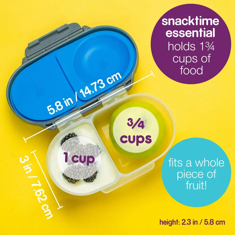 B.Box Leak Proof 2 sections Snackbox for Toddlers - Easy to Carry & BPA free - Lemon Twist Yellow