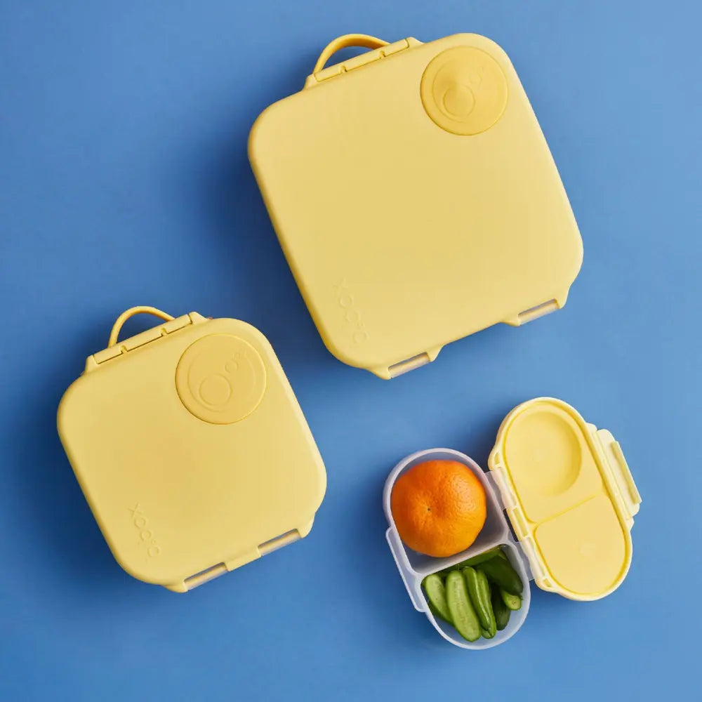 B.Box Leak Proof 2 sections Snackbox for Toddlers - Easy to Carry & BPA free - Lemon Twist Yellow