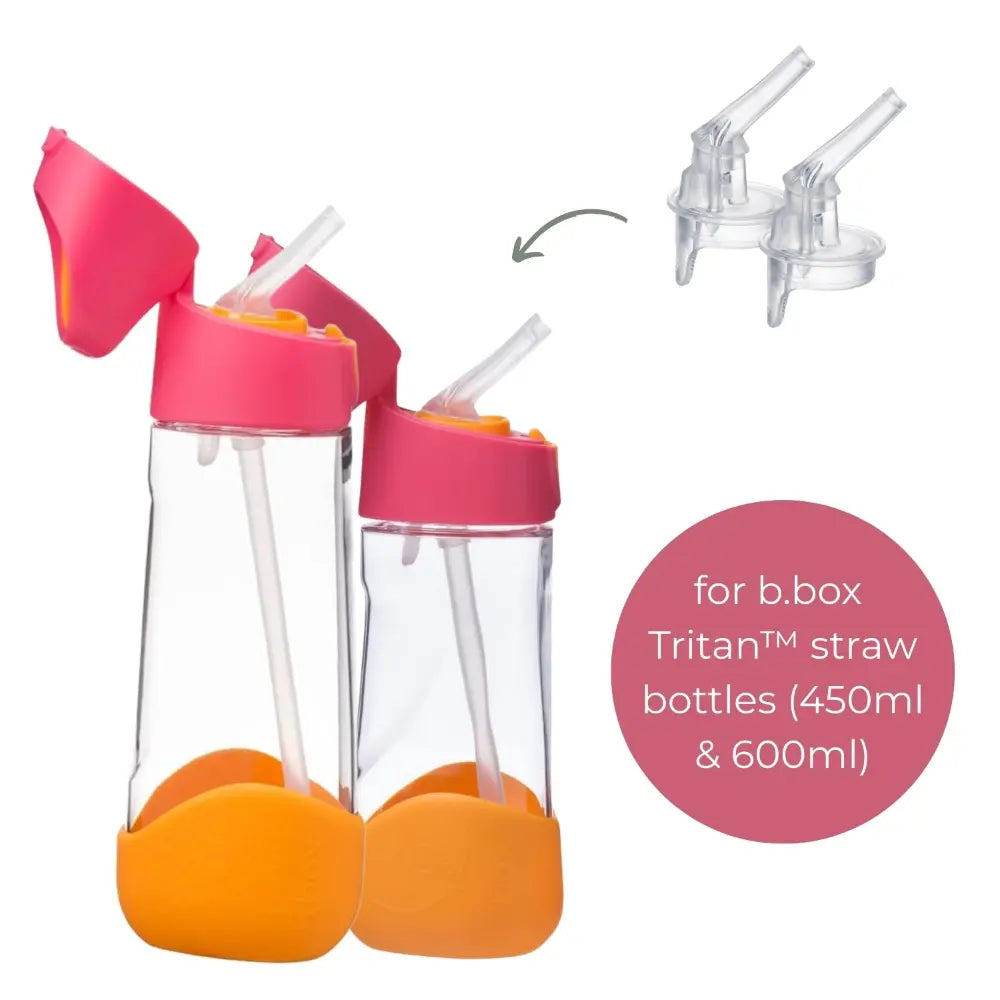 B.Box Tritan™ Drink Bottle Replacement Straw Tops – 2 Pack (450ml & 600ml)