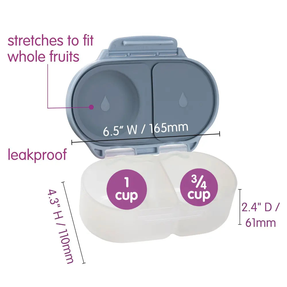 B.Box Leak Proof 2 sections Snackbox for Toddlers - Easy to Carry & BPA free