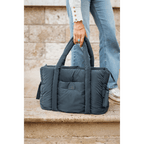 Beaba Paris Puffer Baby Diaper Bag – Multifunctional Travel baby Bag with Large Capacity, Multi-Pocket Organizer with Changing Pad, Insulated Bottle Pouch & Stroller Clips – Ideal for Moms & Dads On the Go