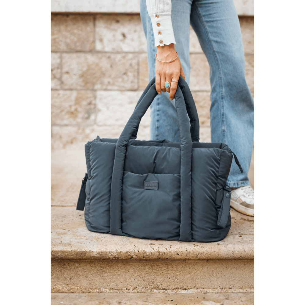 Beaba Paris Puffer Baby Diaper Bag – Multifunctional Travel baby Bag with Large Capacity, Multi-Pocket Organizer with Changing Pad, Insulated Bottle Pouch & Stroller Clips – Ideal for Moms & Dads On the Go