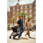 Nuna Swiv Baby Stroller-All Wheel 360 Degree Rotation-3 Positions Adjustable Parent Handle Bar-One Hand Fold-Travel System Compatible-Includes Rain Cover, Travel bag, Post Adaptors-2 Years Warranty-For 0 to 4Y (Upto 22 Kg)-Caviar