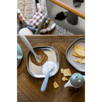 Beaba 1st Stage Soft Silicone Spoon - Set of 2, Baby Led Weaning Self Feeding Training Spoon with Ultra Soft Tip, Gum Friendly, Ergonomic Handles, Easy to clean, BPA Free, 4m+
