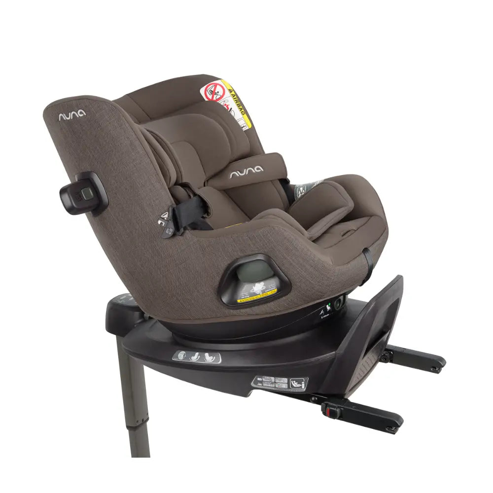 Nuna Pruu Baby Car Seat-Convertible Car Seat-360° Rotation-5 Position Reclining Seat-Integrated Rebound Bar to Minimize Rotation During Impact-2 Years Warranty-For 0 to 4Y (Upto 19Kg) - Chestnut