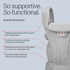 Ergobaby Omni Deluxe Baby Carrier, Lightweight Breathable Soft Mesh, Enhanced Lumbar Support, Adjustable Waistbelt & Cross Straps, Privacy Hood, 4 Carry Positions, 6 Storage Pockets, 3-20Kgs, 0 - 4 Years