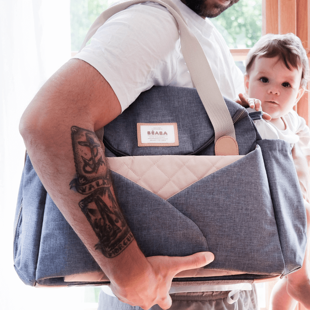 Beaba Sydney Baby Diaper Bag – Multifunctional Travel baby Bag with Large Capacity, Multi-Pocket Organizer with Changing Pad, Insulated Bottle Pouch & Stroller Clips – Ideal for Moms & Dads On the Go