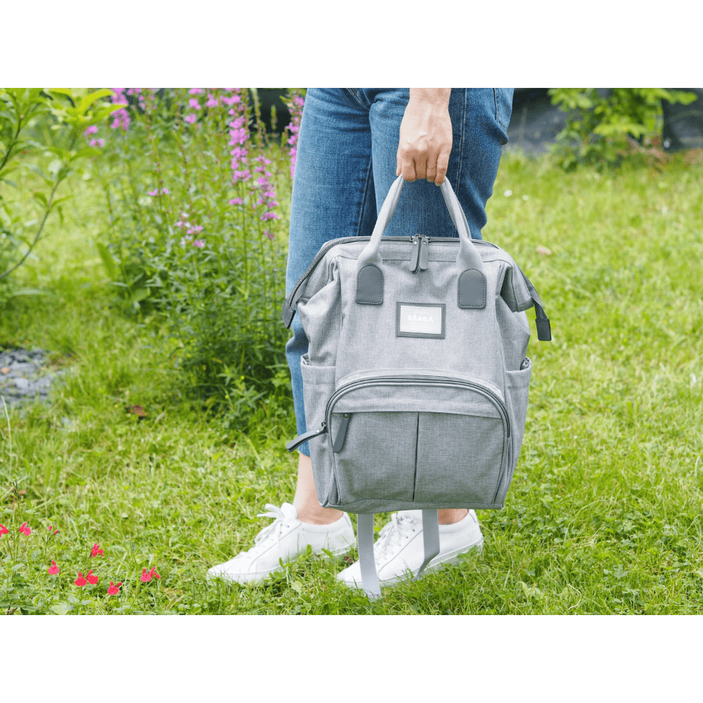 Beaba Wellington Diaper Bag – Stylish Backpack for Moms & Dads – Large Capacity Baby Bag with Changing Mat, Insulated Bottle Holder, Multiple Pockets, Durable, Water-Resistant – Travel & Everyday Use
