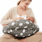 Momcozy Maternity Accessory Adjustable Nursing Pillow - Grey & White