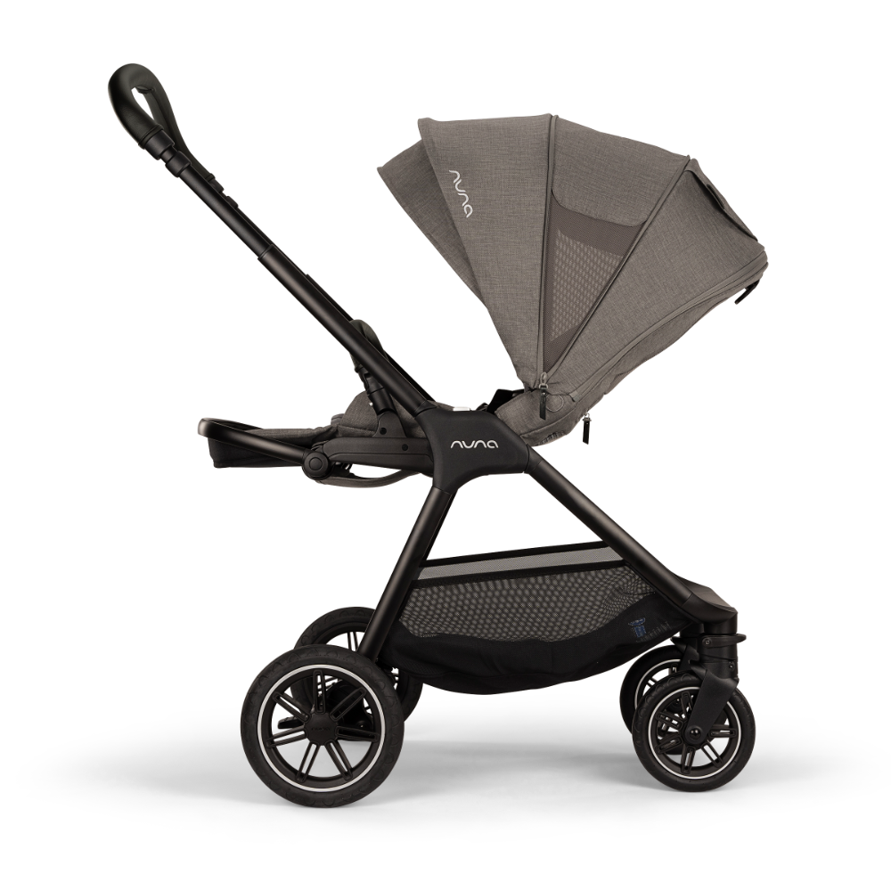 Nuna TRIV Next Reversible Seat Stroller with Flat Recline|Height Adjustable Handle Bar|All Terrain|All Wheel Suspension|One Hand Fold|Rain Cover & Post Adaptors|0 to 4Y (Upto 22Kg) - Granite