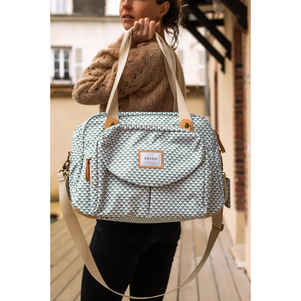 Beaba Geneva Baby Diaper Bag – Multifunctional Travel baby Bag with Large Capacity, Multi-Pocket Organizer with Changing Pad, Insulated Bottle Pouch, Pacifier Pouch & Stroller Clips, Ideal for Moms & Dads On the Go