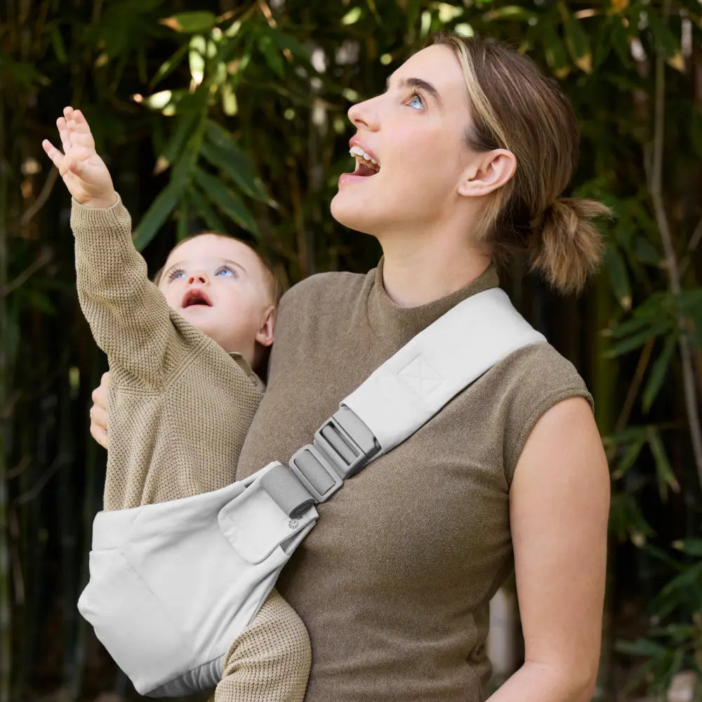 Ergobaby Upsie Sling Baby Carrier, Soft & Ergonomic Carrier with Cushioned Adjustable Shoulder Strap, Bucket Seat, Front Pocket, 100% Breathable Cotton, Perfect for Travel & Everyday Use, 6M - 4Years