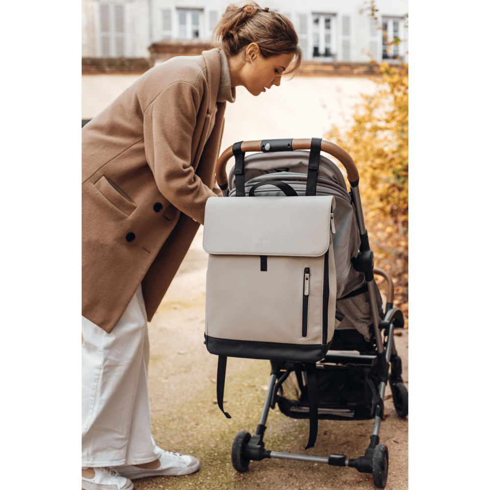 Beaba Oslo Baby Diaper Bag – Multifunctional Travel Baby Backpack with Large Capacity, Multi-Pocket Organizer with Changing Pad, Insulated Bottle Pouch & Stroller Clips – Ideal for Moms & Dads On the Go