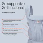 Ergobaby Omni Deluxe Baby Carrier, Lightweight Breathable Soft Mesh, Enhanced Lumbar Support, Adjustable Waistbelt & Cross Straps, Privacy Hood, 4 Carry Positions, 6 Storage Pockets, 3-20Kgs, 0 - 4 Years