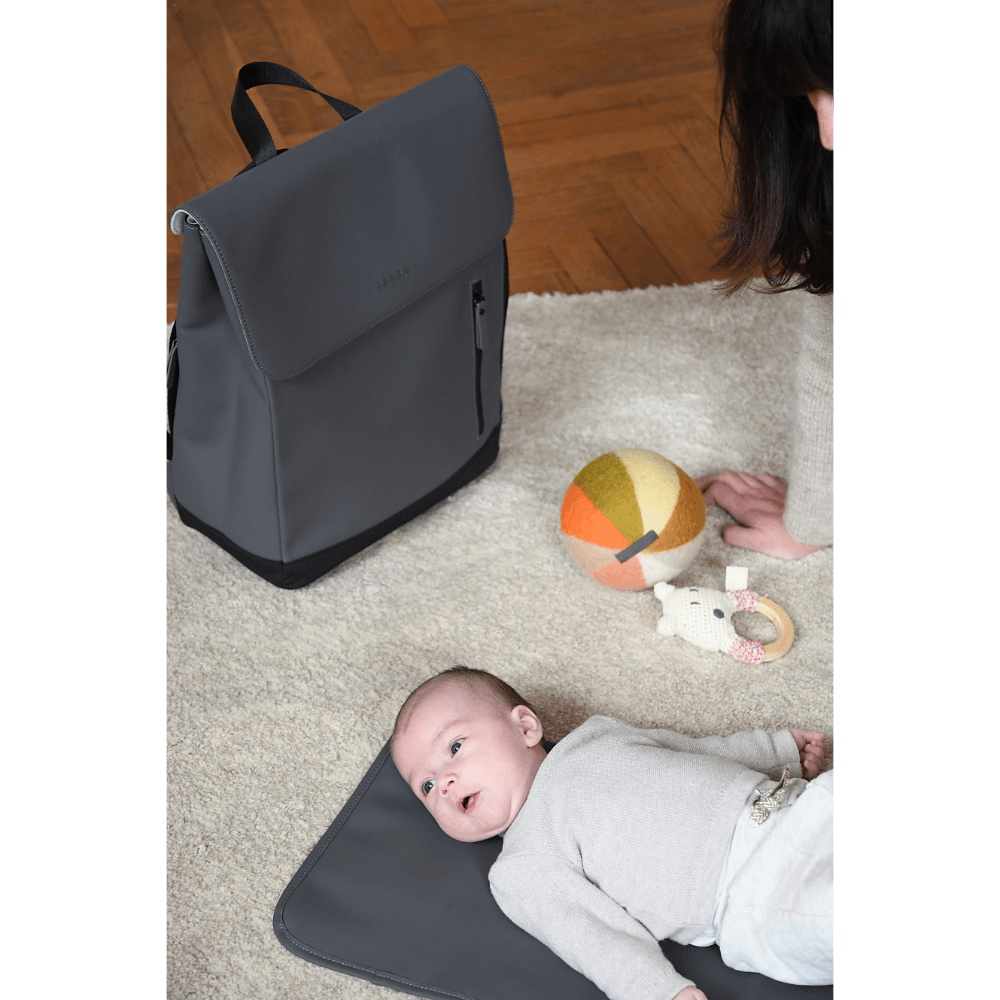 Beaba Oslo Baby Diaper Bag – Multifunctional Travel Baby Backpack with Large Capacity, Multi-Pocket Organizer with Changing Pad, Insulated Bottle Pouch & Stroller Clips – Ideal for Moms & Dads On the Go