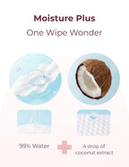 Momcozy Water Wipes-Extra Large Size Design - 240 Count (4 packs)