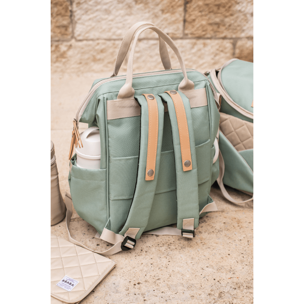 Beaba Wellington Diaper Bag – Stylish Backpack for Moms & Dads – Large Capacity Baby Bag with Changing Mat, Insulated Bottle Holder, Multiple Pockets, Durable, Water-Resistant – Travel & Everyday Use