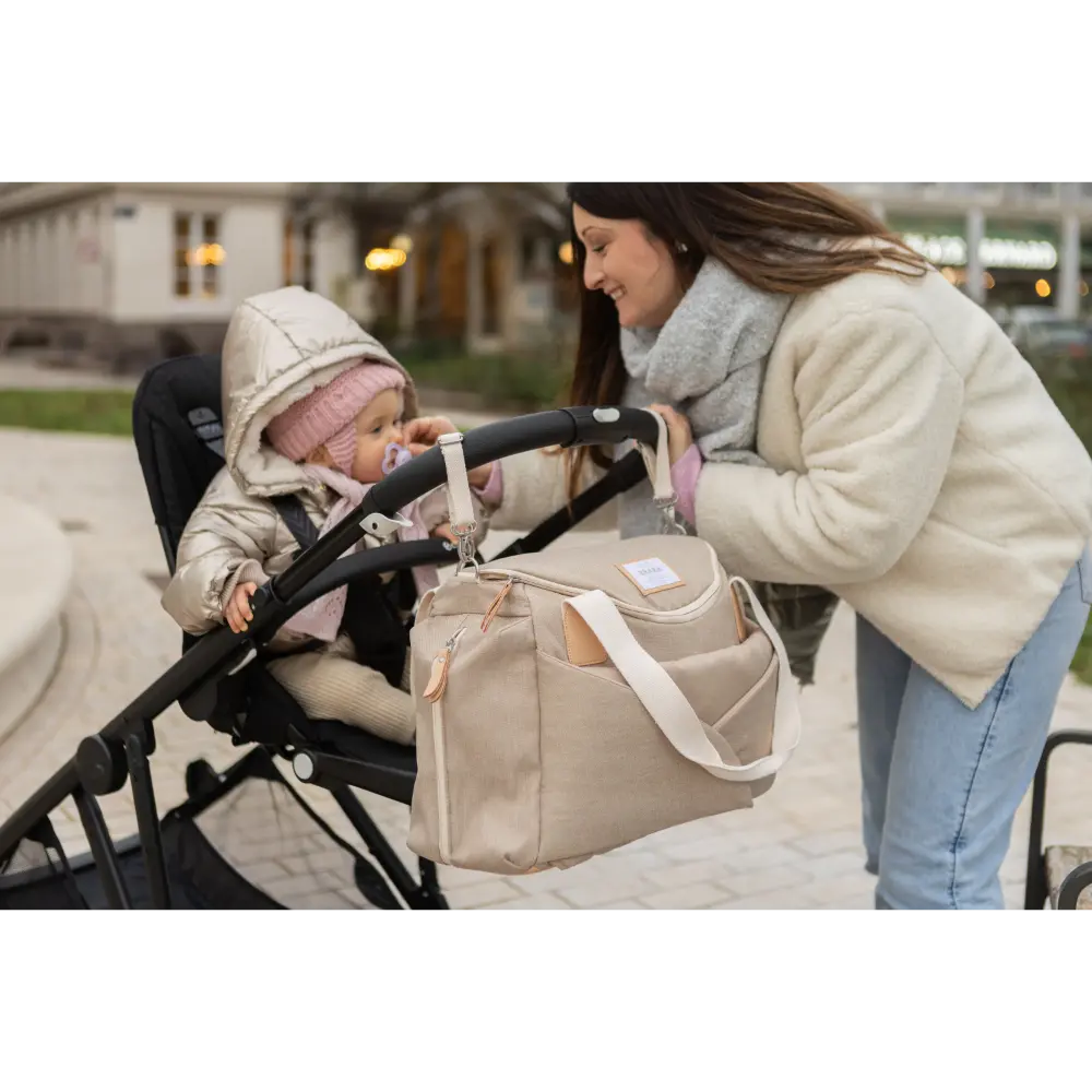 Beaba Sydney Baby Diaper Bag – Multifunctional Travel baby Bag with Large Capacity, Multi-Pocket Organizer with Changing Pad, Insulated Bottle Pouch & Stroller Clips – Ideal for Moms & Dads On the Go