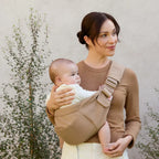 Ergobaby Upsie Sling Baby Carrier, Soft & Ergonomic Carrier with Cushioned Adjustable Shoulder Strap, Bucket Seat, Front Pocket, 100% Breathable Cotton, Perfect for Travel & Everyday Use, 6M - 4Years
