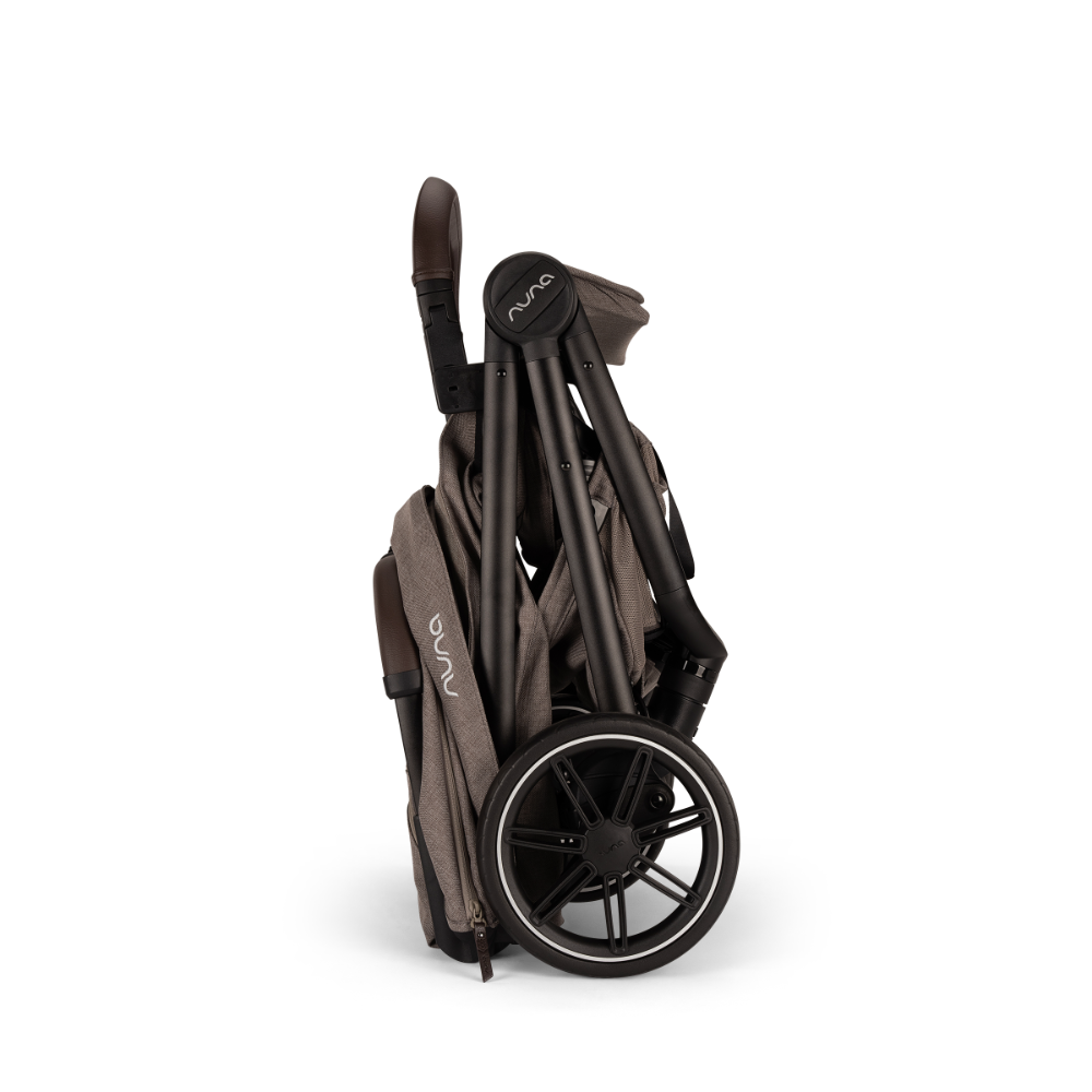 Nuna TRVL LX Cabin Friendly Baby Stroller & Pipa Urbn Car Seat Travel System - Stroller Features (One Hand Fold, Upto 22 Kg)-Car Seat Features (Baseless ISOFIX, Side Impact Protection, Upto 13 Kg)-Cedar