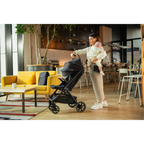 Nuna Trvl LX Cabin Friendly Stroller|Lightweight-Compact|One Hand Fold|Extendable Canopy|Big Rear Wheel|All Wheel Suspension|0 to 4Y (Upto 22Kg) - Caviar