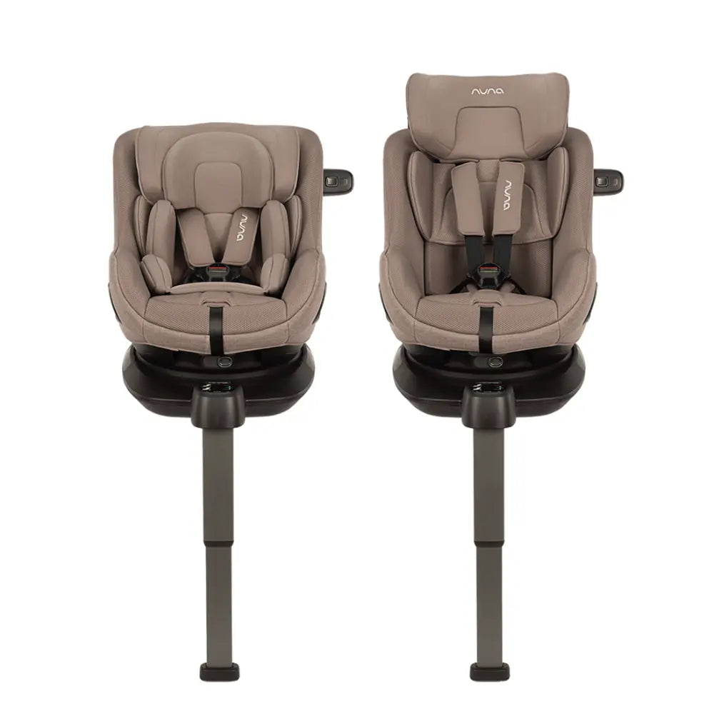 Nuna PRUU Aire Infant Car Seat|Convertible (Forward & Rear Facing)|360 Degrees Rotation with Base|Retractabe Sun Canopy|Moisture Absorbing Airy Mesh|5 Positions Recline In Both Mode|For 0 to 4Y|Upto 19 Kg - Cedar