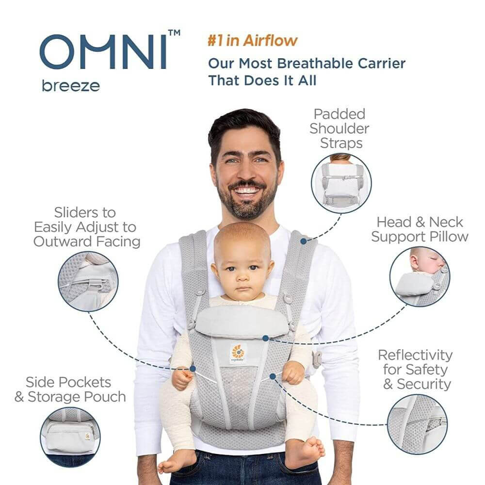 Ergobaby Omni Breeze Baby Carrier - Pearl Grey
