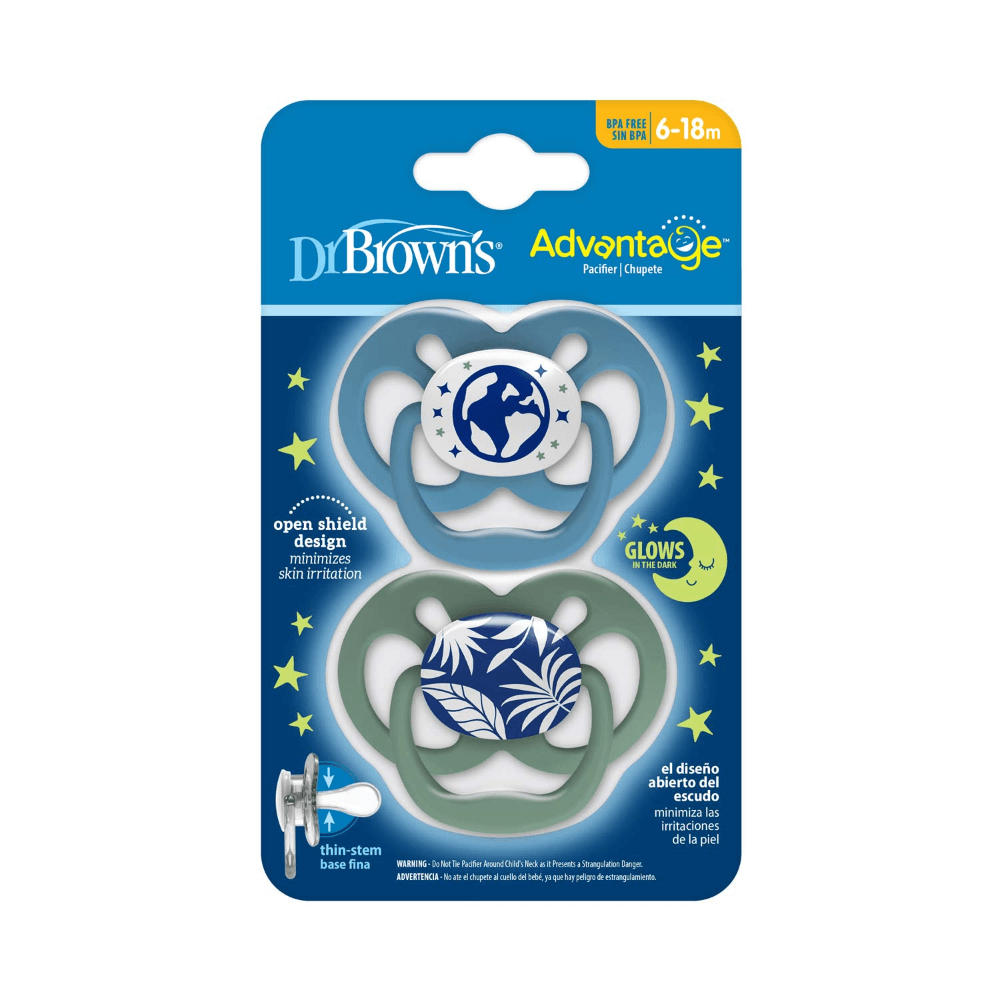 Dr. Brown's Advantage Stage 2 Glow in the Dark Pacifier (Pack of 2)