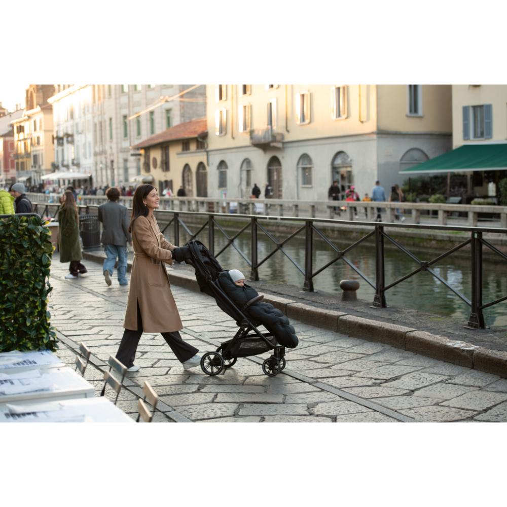Nuna Trvl LX Cabin Friendly Stroller|Lightweight-Compact|One Hand Fold|Extendable Canopy|Big Rear Wheel|All Wheel Suspension|0 to 4Y (Upto 22Kg) - Caviar