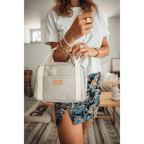 Beaba Mini Paris Baby Diaper Bag – Multifunctional Travel Baby Bag with 5L Capacity, Multi-Pocket Organizer with Stroller Clips, 100% Cotton, Ideal for Moms & Dads