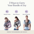 Ergobaby Embrace Newborn Baby Carrier, Soft, Cosy & Lightweight Newborn Ready Carrier, Ergonomic “M” Position, Padded Head & Neck Support, Adjustable Waistbelt & Cross Straps, 2 Carry Positions, Easy to Use, 3-11 Kgs, 0-12 Months