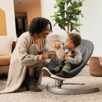 Nuna Leaf Grow Baby Bouncer|Sleek Design|Rock Solid Base with Motion Lock|3 Ergonomic Recline Positions|New Born to 60 kg - Granite