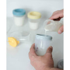 Beaba Silicone Storage Container - Ideal Airtight Container for Storing Baby Snacks and Meals, Stackable & Interlocking Design, Travel Friendly, 200ML, Set of 3