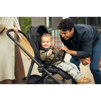 Nuna Swiv Baby Stroller-All Wheel 360 Degree Rotation-3 Positions Adjustable Parent Handle Bar-One Hand Fold-Travel System Compatible-Includes Rain Cover, Travel bag, Post Adaptors-2 Years Warranty-For 0 to 4Y (Upto 22 Kg)-Caviar