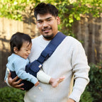 Ergobaby Upsie Sling Baby Carrier, Soft & Ergonomic Carrier with Cushioned Adjustable Shoulder Strap, Bucket Seat, Front Pocket, 100% Breathable Cotton, Perfect for Travel & Everyday Use, 6M - 4Years
