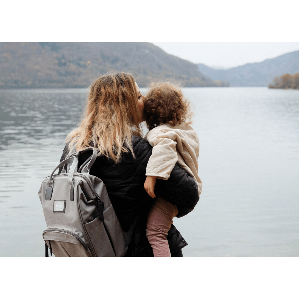 Beaba Wellington Diaper Bag – Stylish Backpack for Moms & Dads – Large Capacity Baby Bag with Changing Mat, Insulated Bottle Holder, Multiple Pockets, Durable, Water-Resistant – Travel & Everyday Use