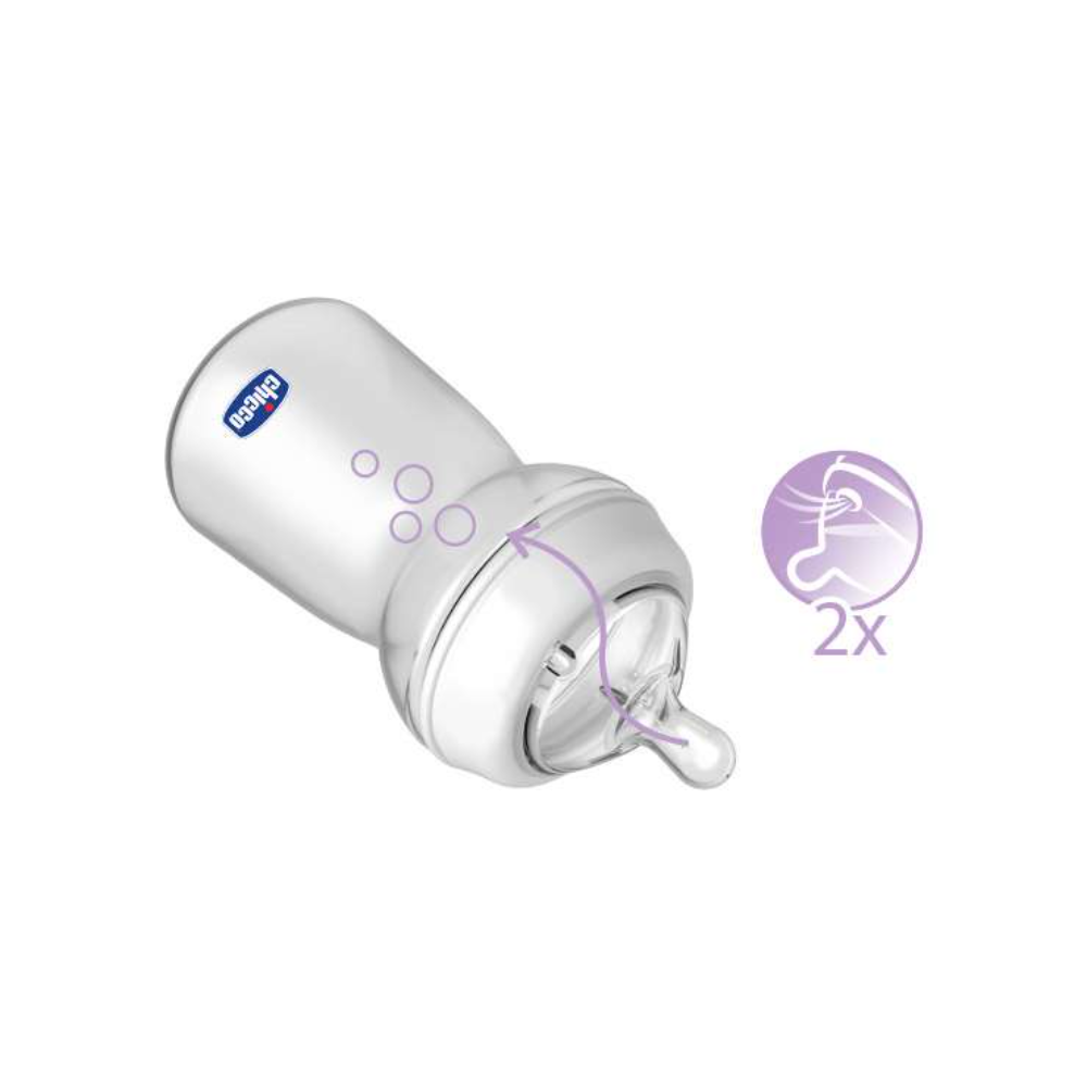 Chicco 2 Teat Natural Feeling 6M+ - Fast Flow