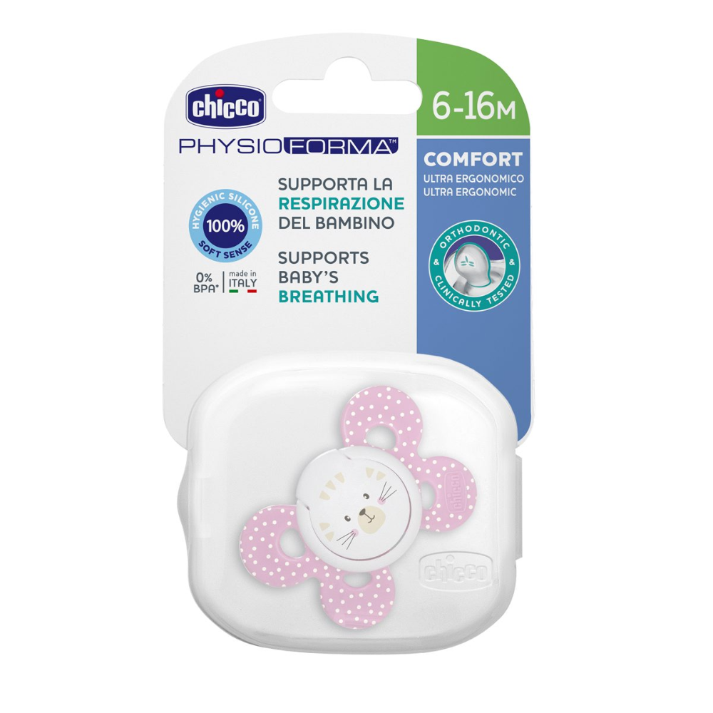 Chicco Soother Physio Comfort Pink Sil 6 - 12 months 1Pc