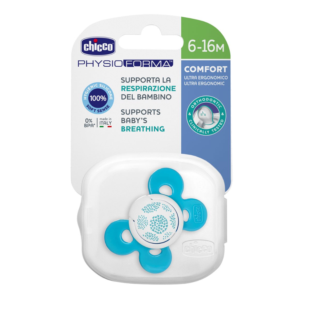 Chicco Soother Physio Comfort Blue Sil 6 - 12 months 1Pc
