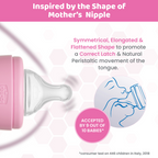 Chicco Well-Being Glass Feeding Bottle (120ml, Slow Flow) - Pink
