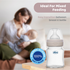 Chicco Well-Being Glass Feeding Bottle (120ml, Slow Flow) - Neutral