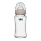 Chicco Well-Being Glass Feeding Bottle (240ml, Medium Flow) - Neutral